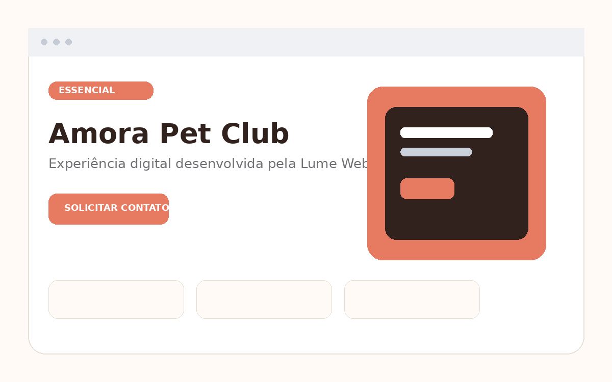 Prévia do projeto Amora Pet Club